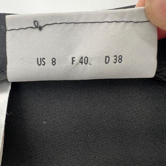 Akris punto Franca Mid Rise Cropped Pants Women US 8 Black Cotton Blend Slim Fit - Picture 8 of 13